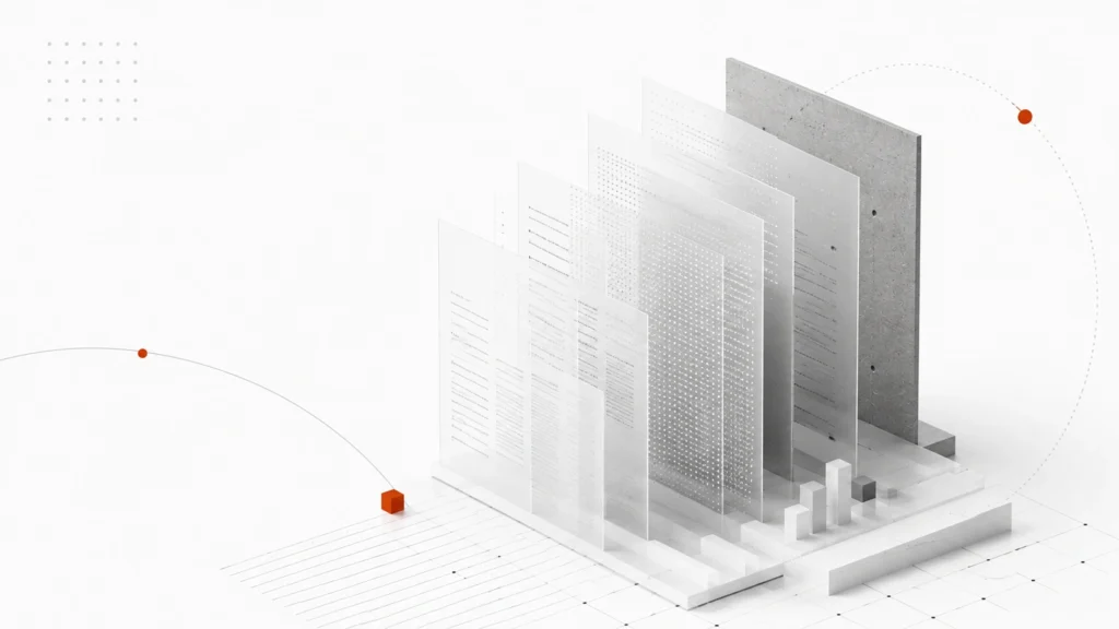 Abstract architectural visualization representing the structured research dataset behind India’s AI Visibility Leaders 2026